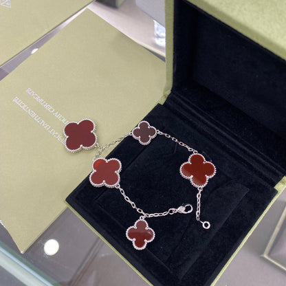¡®Sprite Jewelry¡¯CLOVER 5 MOTIFS SIVLER CARNELIAN BRACELET