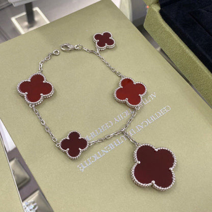 ¡®Sprite Jewelry¡¯CLOVER 5 MOTIFS SIVLER CARNELIAN BRACELET