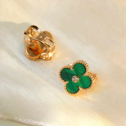¡®Sprite Jewelry¡¯CLOVER MEDIUM 1 MOTIFS MALACHITE DIAMOND EARRINGS