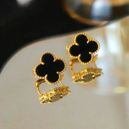 ¡®Sprite Jewelry¡¯CLOVER MEDIUM 1 MOTIFS  ONYX STUD EARRINGS