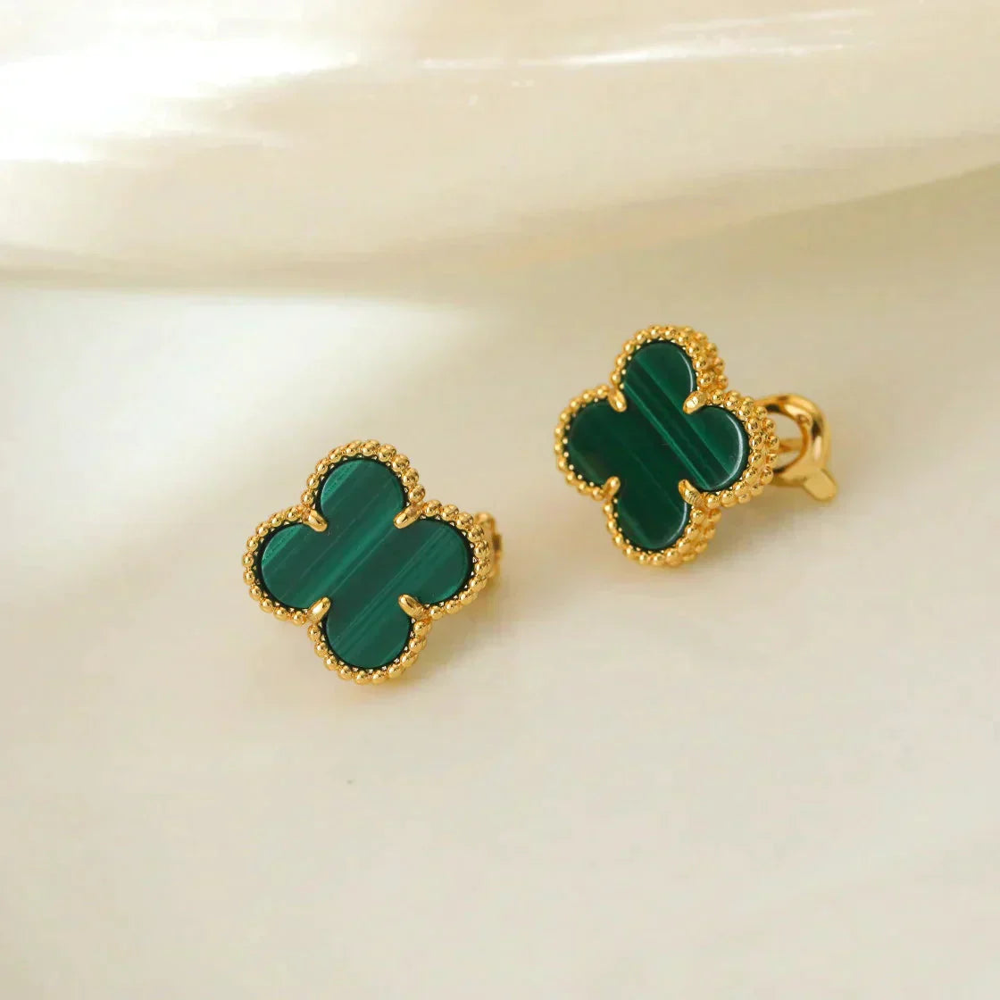 ¡®Sprite Jewelry¡¯CLOVER MEDIUM 1 MOTIFS MALACHITE  EARRINGS
