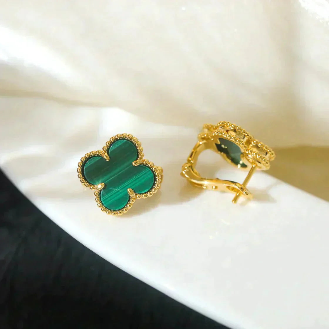 ¡®Sprite Jewelry¡¯CLOVER MEDIUM 1 MOTIFS MALACHITE  EARRINGS