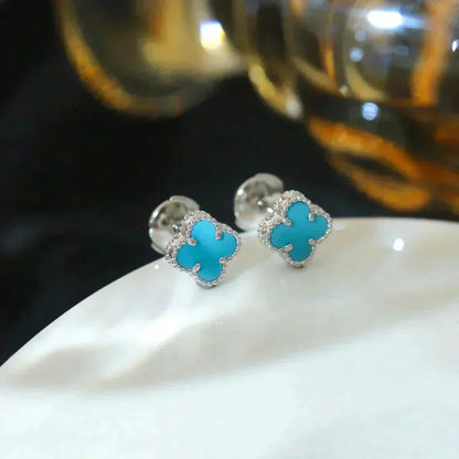 ¡®Sprite Jewelry¡¯CLOVER MINI 9.5MM ONYX STUD EARRINGS SILVER