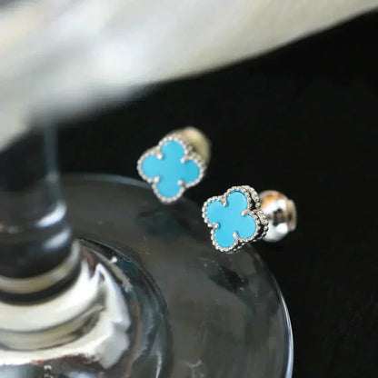 ¡®Sprite Jewelry¡¯CLOVER MINI 9.5MM ONYX STUD EARRINGS SILVER