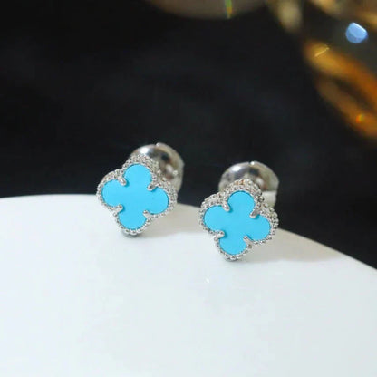 ¡®Sprite Jewelry¡¯CLOVER MINI 9.5MM ONYX STUD EARRINGS SILVER