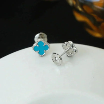 ¡®Sprite Jewelry¡¯CLOVER MINI 9.5MM ONYX STUD EARRINGS SILVER