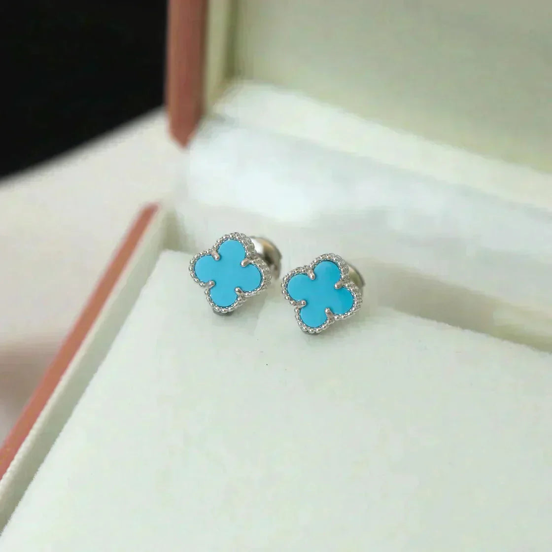 ¡®Sprite Jewelry¡¯CLOVER MINI 9.5MM ONYX STUD EARRINGS SILVER