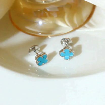 ¡®Sprite Jewelry¡¯CLOVER MINI 9.5MM ONYX STUD EARRINGS SILVER