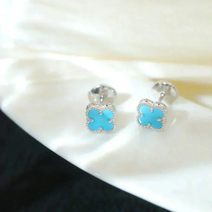 ¡®Sprite Jewelry¡¯CLOVER MINI 9.5MM ONYX STUD EARRINGS SILVER