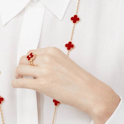 ¡®Sprite Jewelry¡¯CLOVER CARNELIAN RING ROSE GOLD DIAMOND