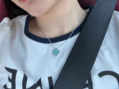 ¡®Sprite Jewelry¡¯CLOVER 1 DIAMOND LIGHT BLUE SILVER NECKLACE