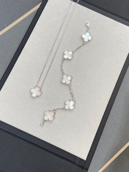 [Sprite Jewelry]New CLOVER WHITE PEARL MOP 5 MOTIF BRACELET COLLECTION