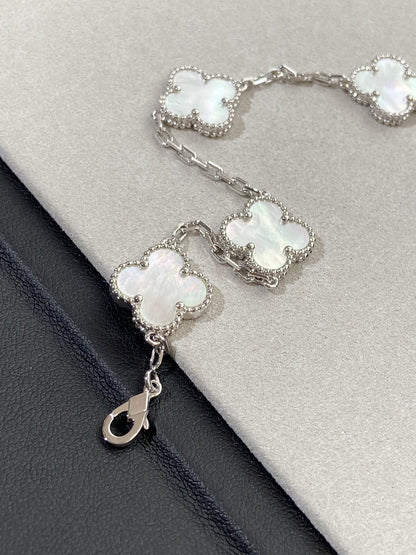 [Sprite Jewelry]New CLOVER WHITE PEARL MOP 5 MOTIF BRACELET COLLECTION