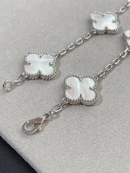 [Sprite Jewelry]New CLOVER WHITE PEARL MOP 5 MOTIF BRACELET COLLECTION