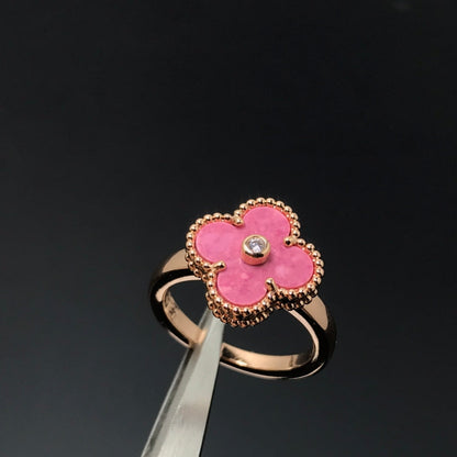 ¡®Sprite Jewelry¡¯CLOVER RHODONITE ROSE GOLD RING