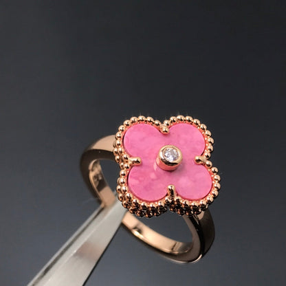 ¡®Sprite Jewelry¡¯CLOVER RHODONITE ROSE GOLD RING