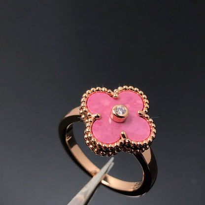 ¡®Sprite Jewelry¡¯CLOVER RHODONITE ROSE GOLD RING