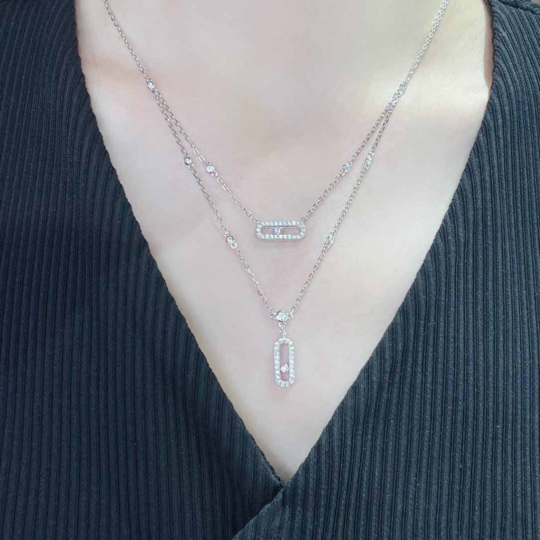 [Sprite Jewelry]MOVE 2 ROW DIAMOND NECKLACE