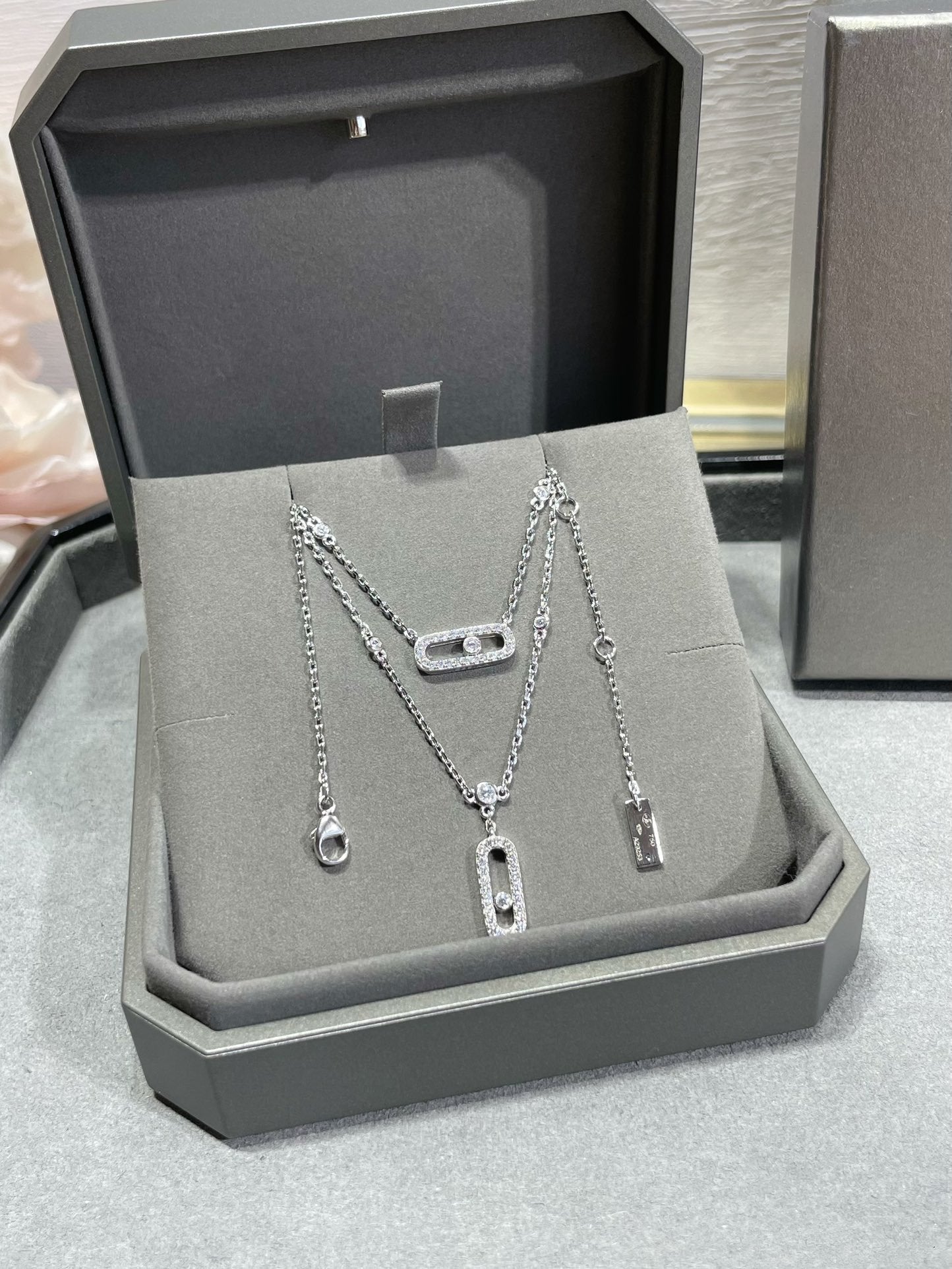 [Sprite Jewelry]MOVE 2 ROW DIAMOND NECKLACE