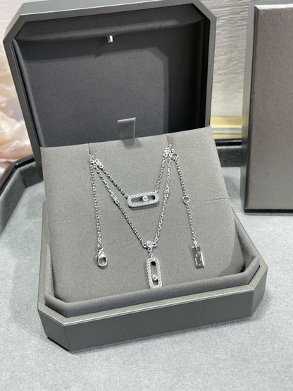 [Sprite Jewelry]MOVE 2 ROW DIAMOND NECKLACE