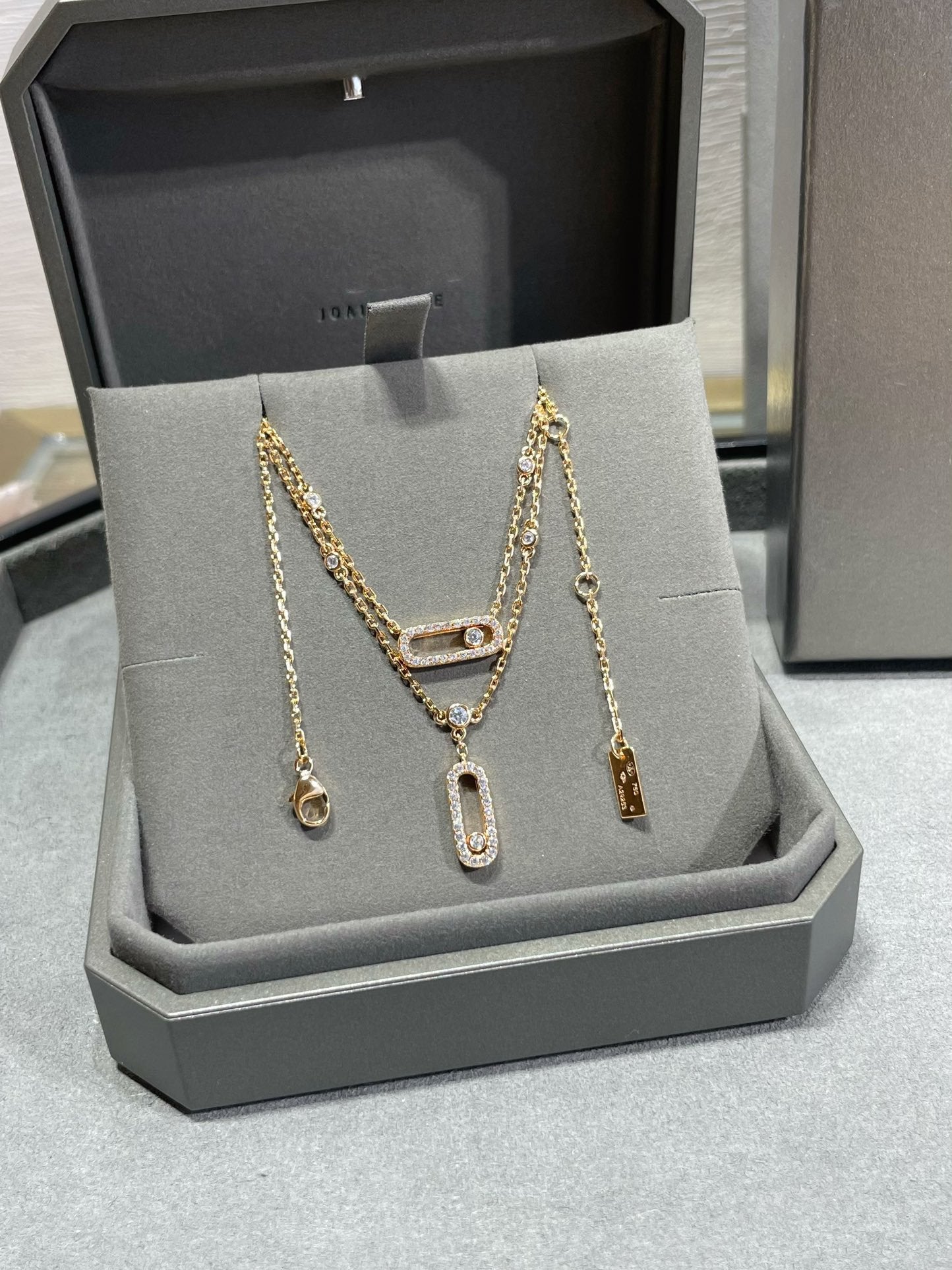 [Sprite Jewelry]MOVE 2 ROW DIAMOND NECKLACE