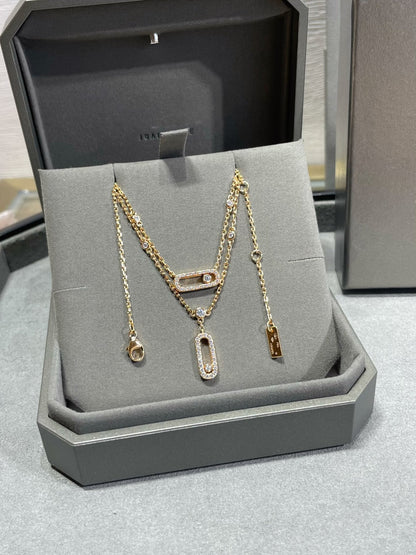 [Sprite Jewelry]MOVE 2 ROW DIAMOND NECKLACE