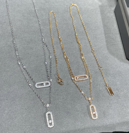[Sprite Jewelry]MOVE 2 ROW DIAMOND NECKLACE