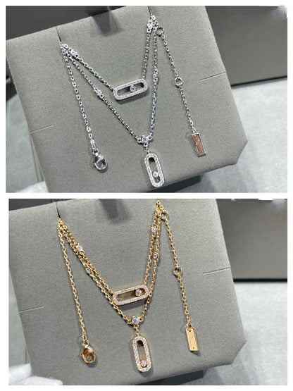 [Sprite Jewelry]MOVE 2 ROW DIAMOND NECKLACE