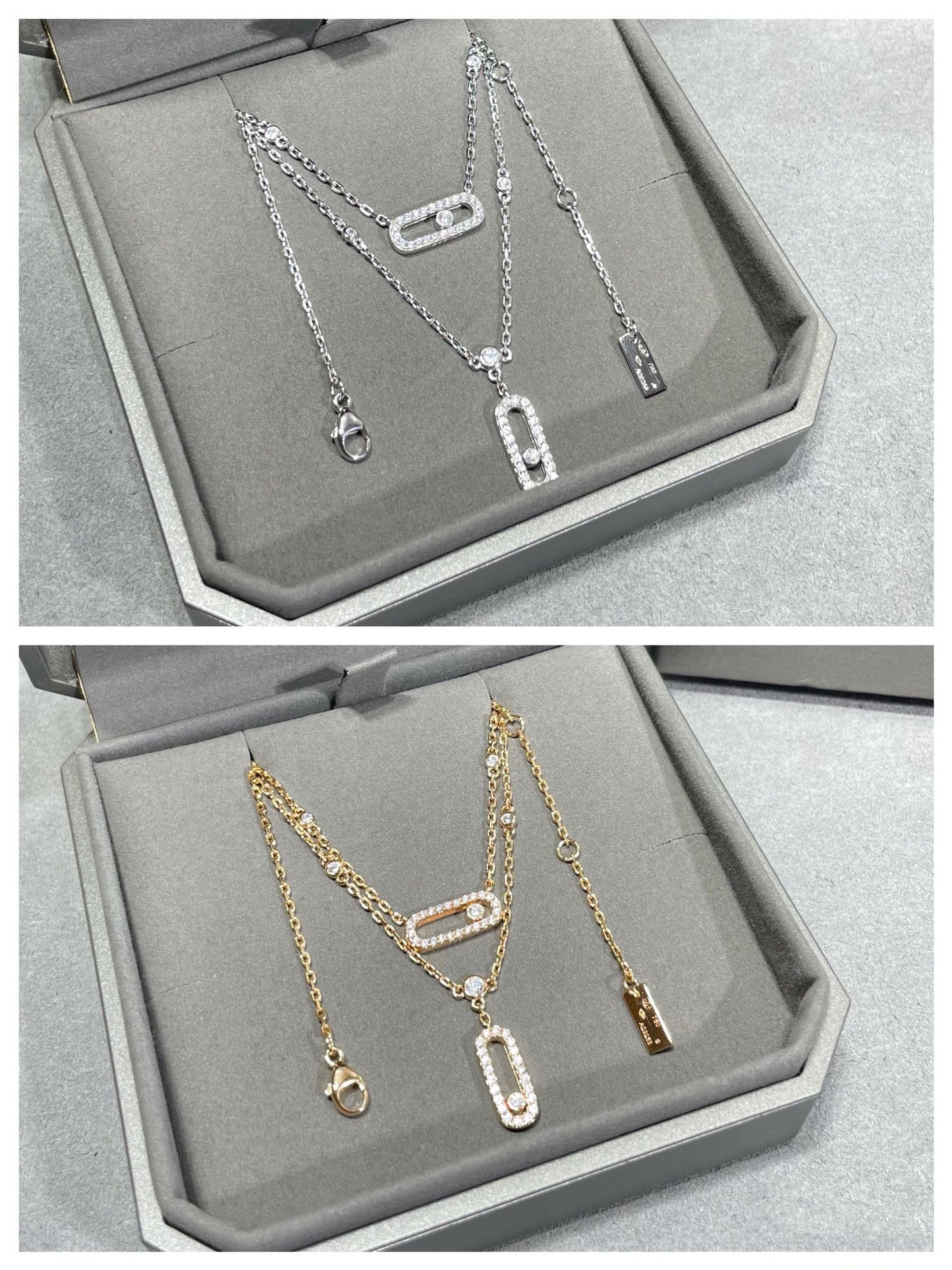 [Sprite Jewelry]MOVE 2 ROW DIAMOND NECKLACE