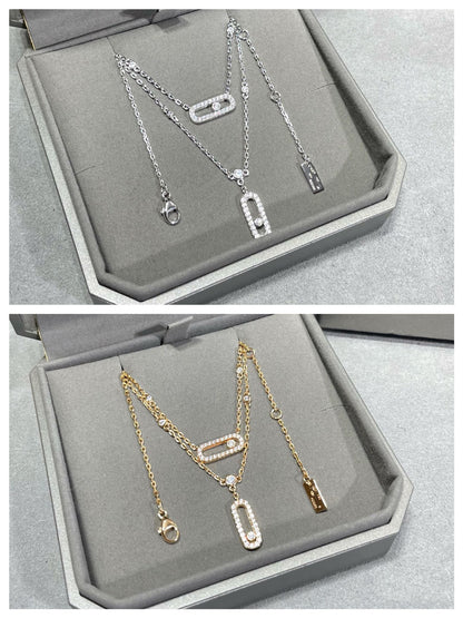 [Sprite Jewelry]MOVE 2 ROW DIAMOND NECKLACE