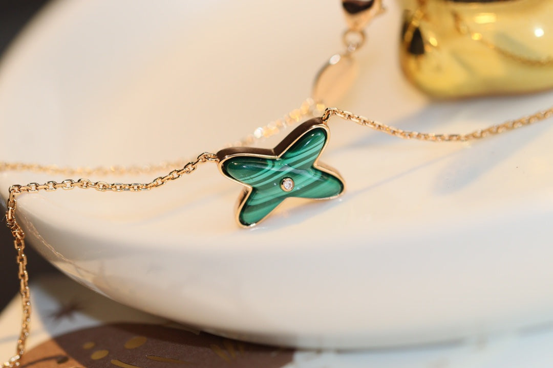 ¡®Sprite Jewelry¡¯JEUX MALACHITE 1 DIAMOND PINK GOLD NECKLACE