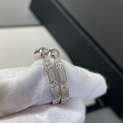 ¡®Sprite Jewelry¡¯LOVE DIAMOND SILVER HOOP EARRINGS