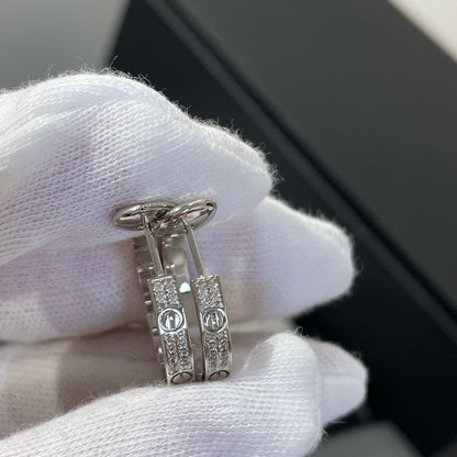 ¡®Sprite Jewelry¡¯LOVE DIAMOND SILVER HOOP EARRINGS