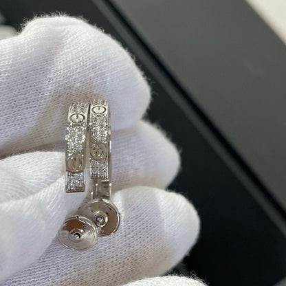 ¡®Sprite Jewelry¡¯LOVE DIAMOND SILVER HOOP EARRINGS
