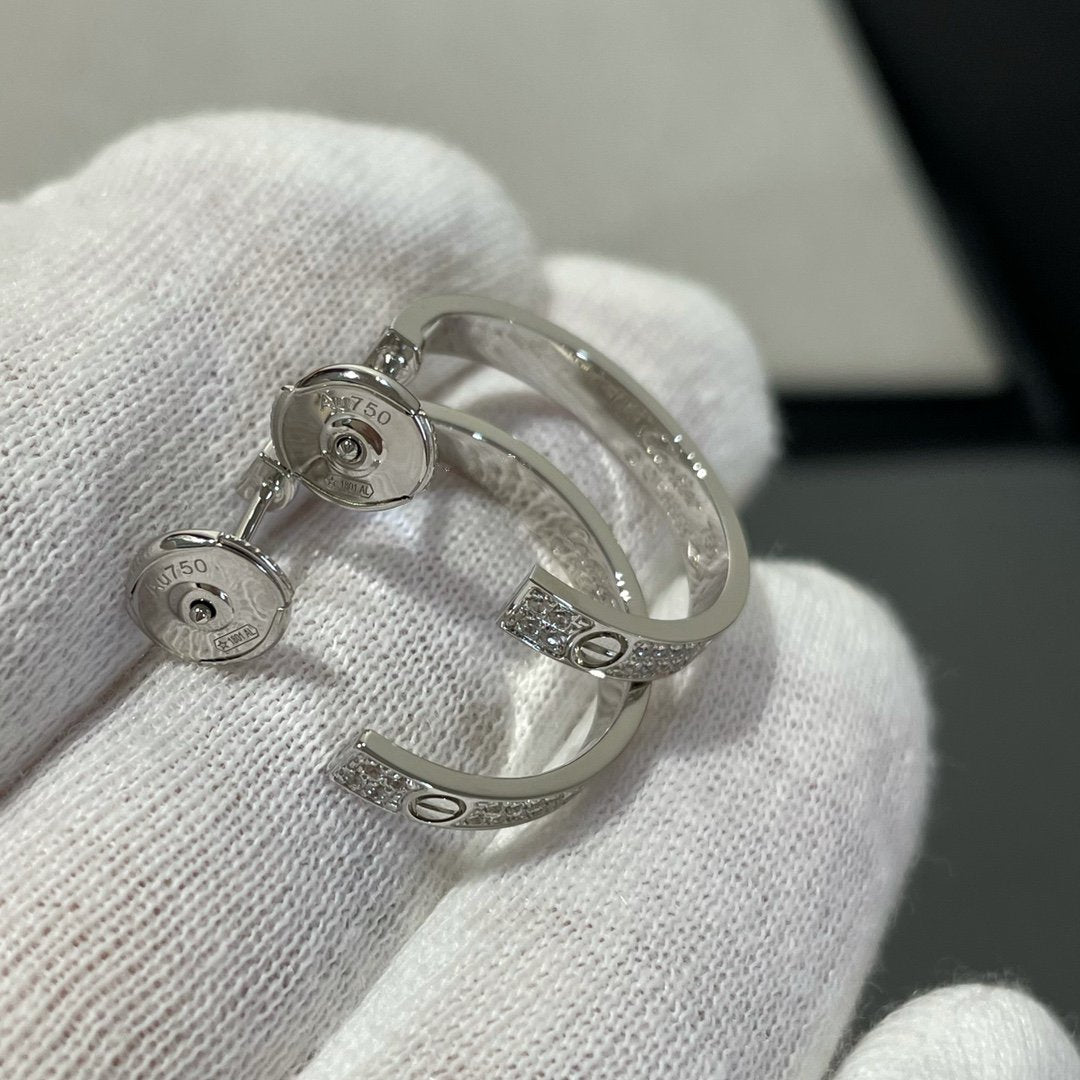 ¡®Sprite Jewelry¡¯LOVE DIAMOND SILVER HOOP EARRINGS
