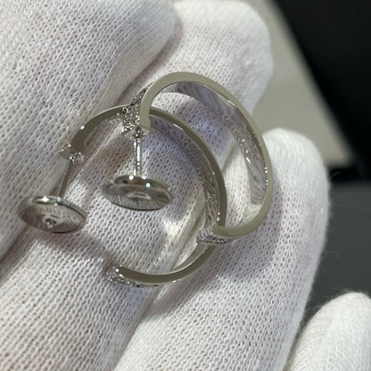 ¡®Sprite Jewelry¡¯LOVE DIAMOND SILVER HOOP EARRINGS