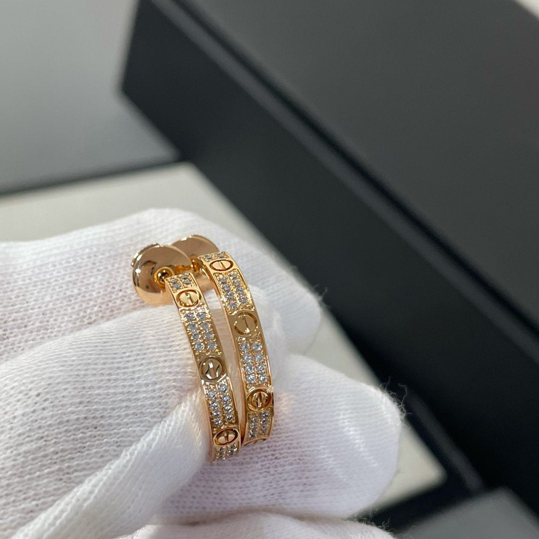 ¡®Sprite Jewelry¡¯LOVE DIAMOND PINK GOLD HOOP EARRINGS