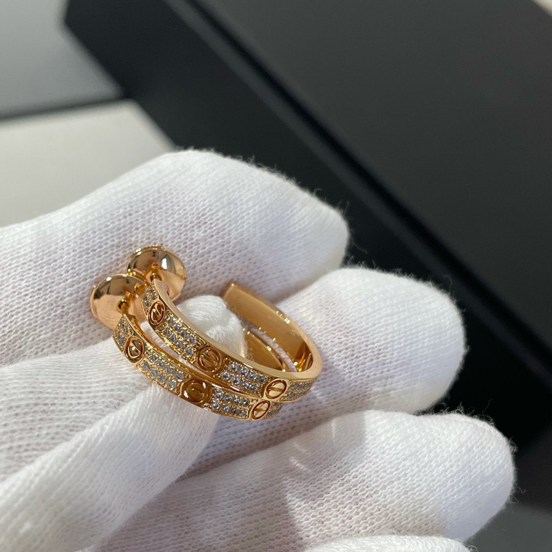 ¡®Sprite Jewelry¡¯LOVE DIAMOND PINK GOLD HOOP EARRINGS