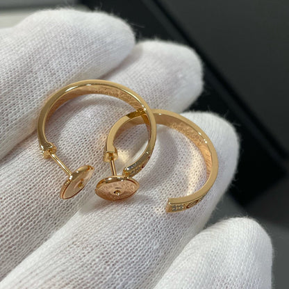 ¡®Sprite Jewelry¡¯LOVE DIAMOND PINK GOLD HOOP EARRINGS
