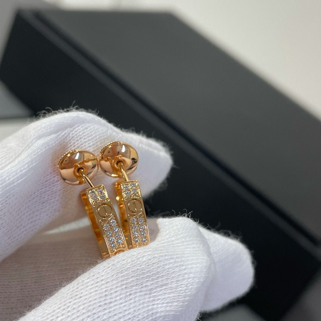 ¡®Sprite Jewelry¡¯LOVE DIAMOND PINK GOLD HOOP EARRINGS