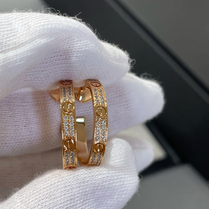 ¡®Sprite Jewelry¡¯LOVE DIAMOND PINK GOLD HOOP EARRINGS