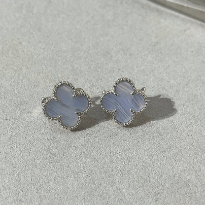 ¡®Sprite Jewelry¡¯CLOVER CHALCEDONY SILVER STUD EARRINGS