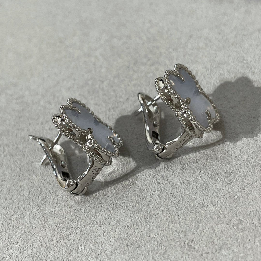 ¡®Sprite Jewelry¡¯CLOVER CHALCEDONY SILVER STUD EARRINGS