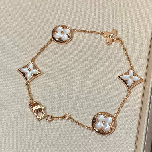 ¡®Sprite Jewelry¡¯STAR AND SUN 5 MOTIF MOP PINK GOLD BRACELET