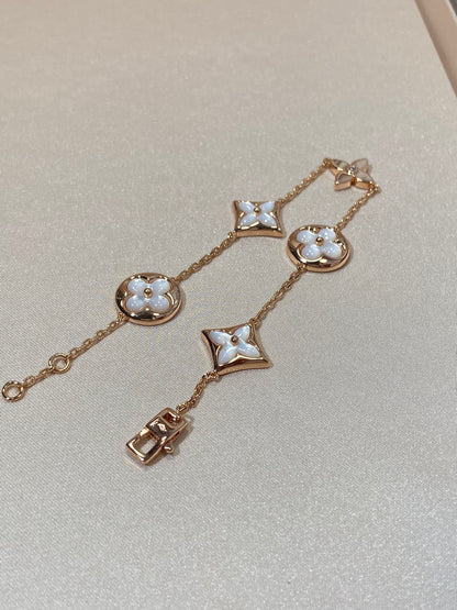 ¡®Sprite Jewelry¡¯STAR AND SUN 5 MOTIF MOP PINK GOLD BRACELET