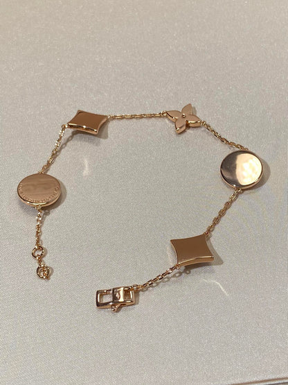 ¡®Sprite Jewelry¡¯STAR AND SUN 5 MOTIF MOP PINK GOLD BRACELET