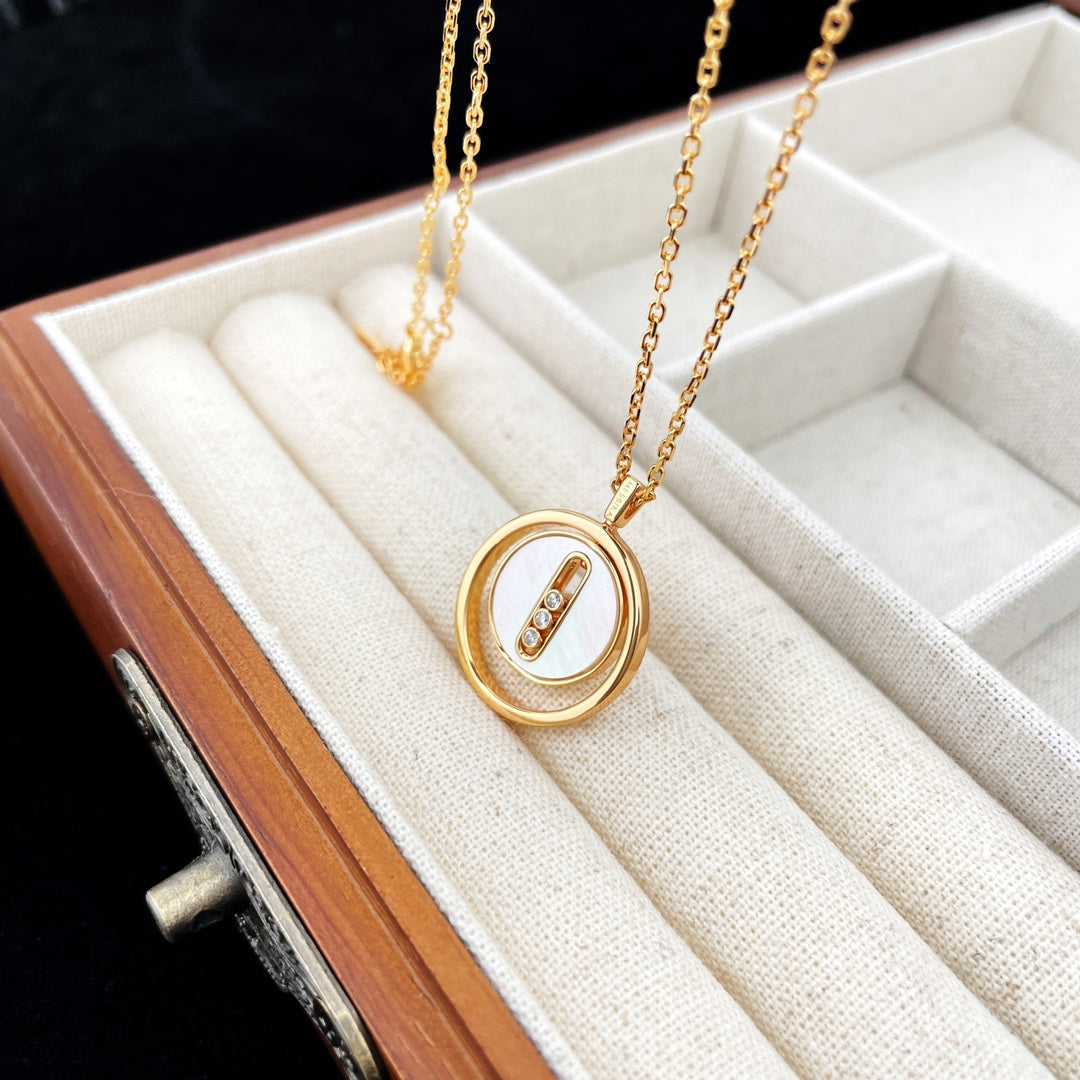 [Sprite Jewelry]LUCKY MOVE MOP PINK GOLD NECKLACE