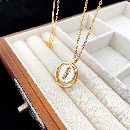 [Sprite Jewelry]LUCKY MOVE MOP PINK GOLD NECKLACE