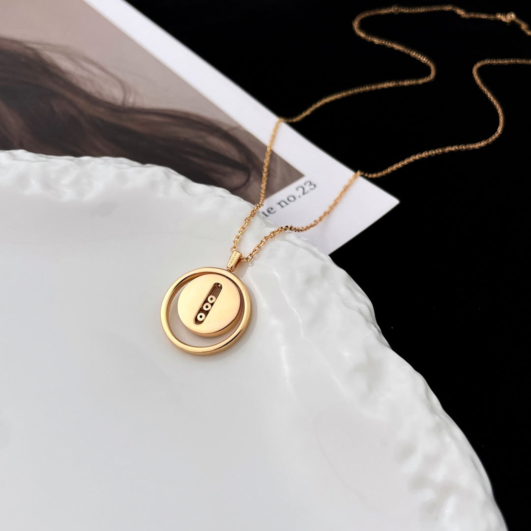 [Sprite Jewelry]LUCKY MOVE MOP PINK GOLD NECKLACE