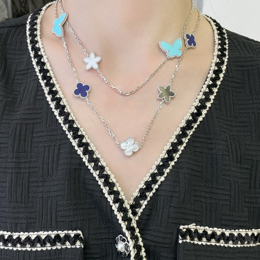 ¡®Sprite Jewelry¡¯LUCKY CLOVER SILVER 11 MOTIF NECKLACE